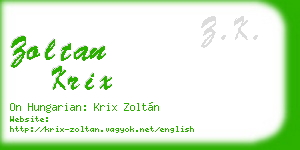 zoltan krix business card